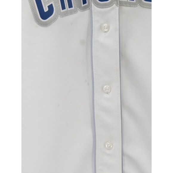 Chicago Cubs Majestic Baseball  Short Sleeve V-Neck White Gray Jersey Size Large - Picture 11 of 13